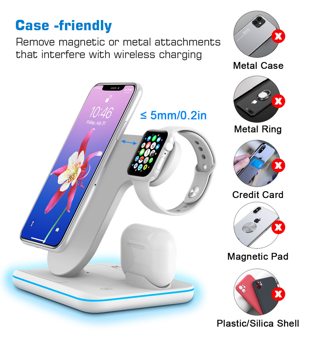 Station de charge sans fil 3-en-1